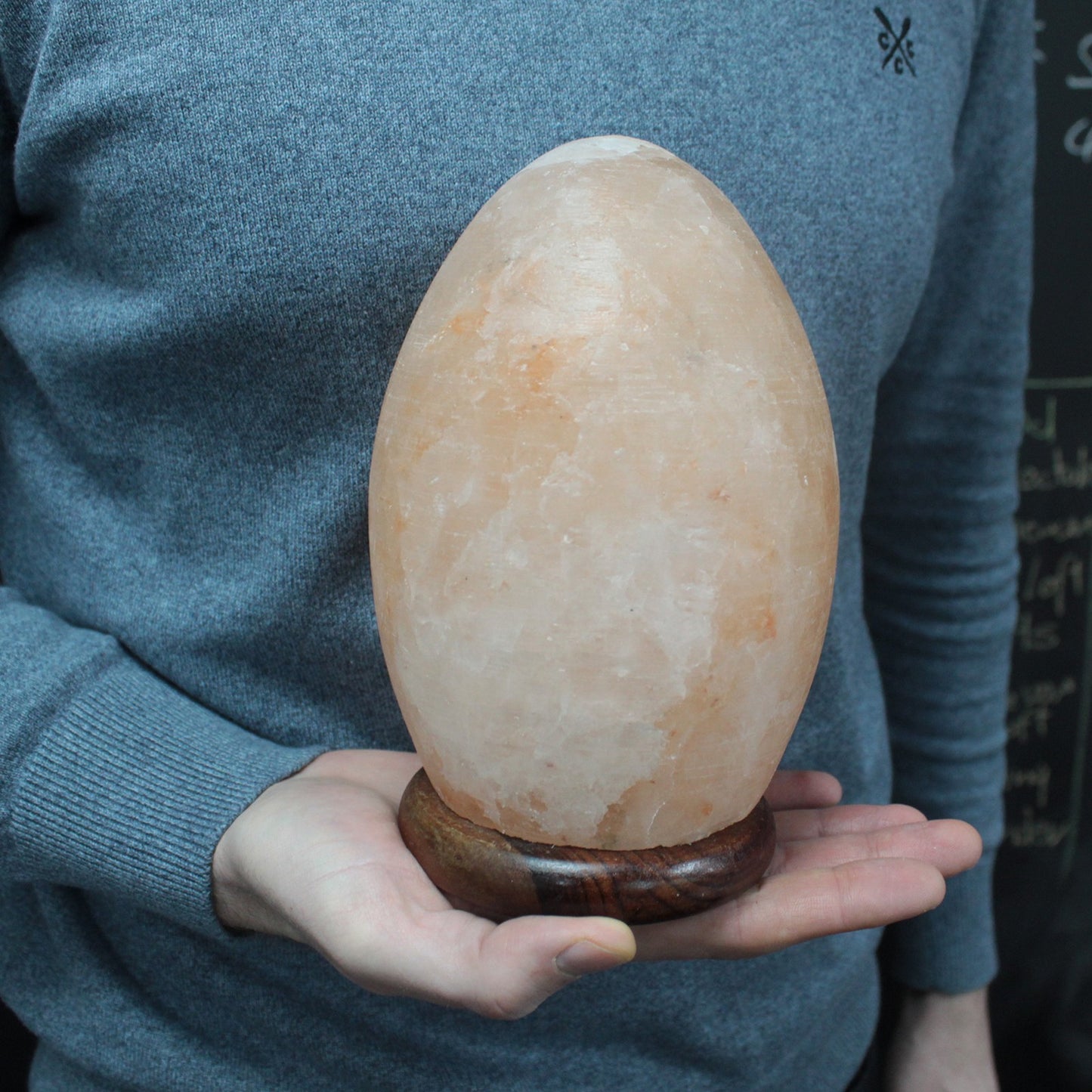 Salt Lamp Egg - Wooden Base
