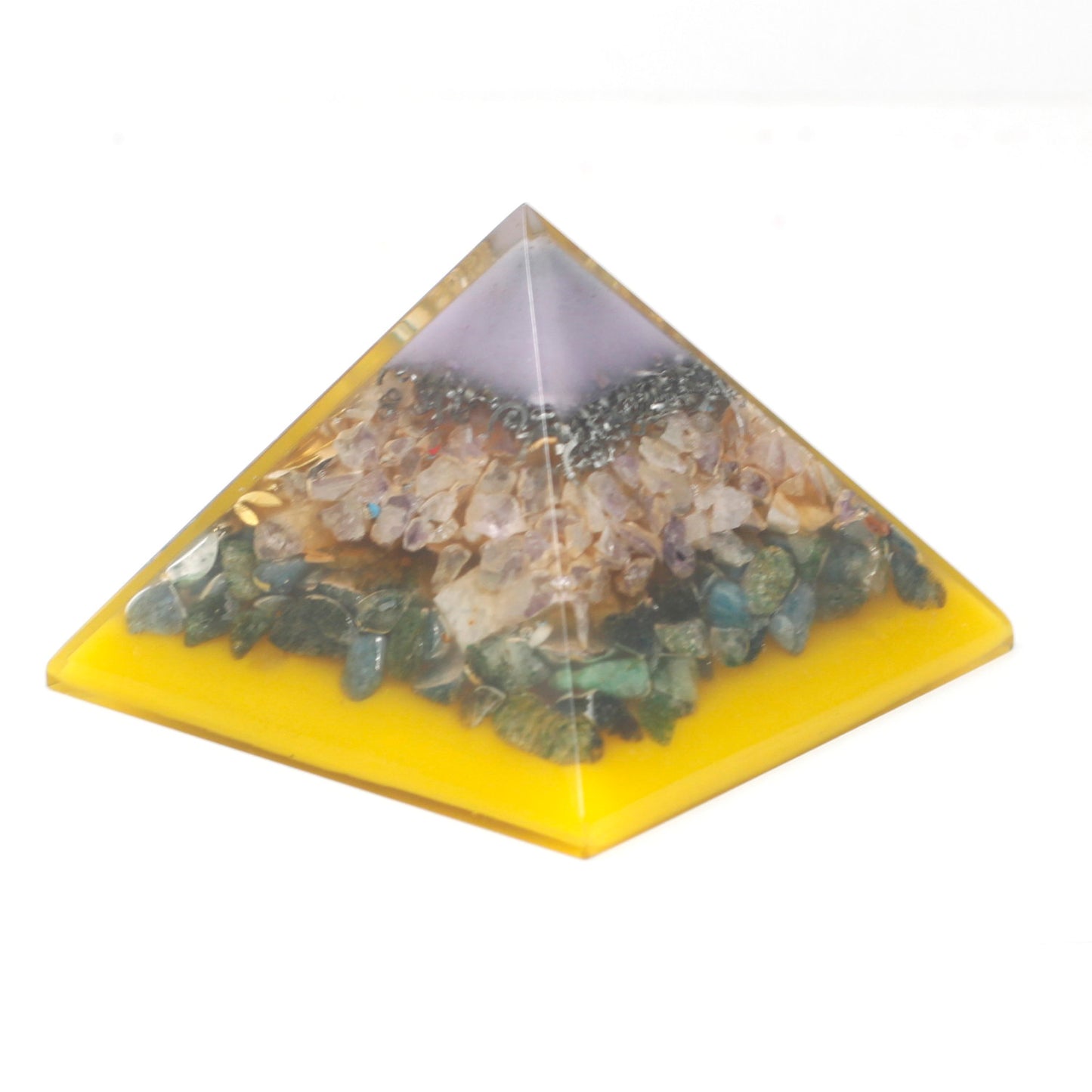 Lrg Organite Pyramid 70mm - Tree(gold base)