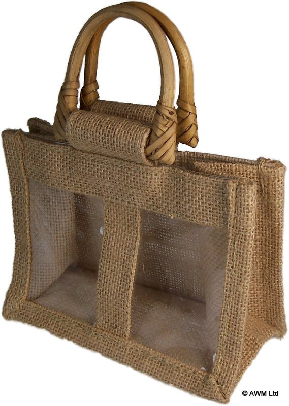 Two Jar Jute Gift Bag - Natural