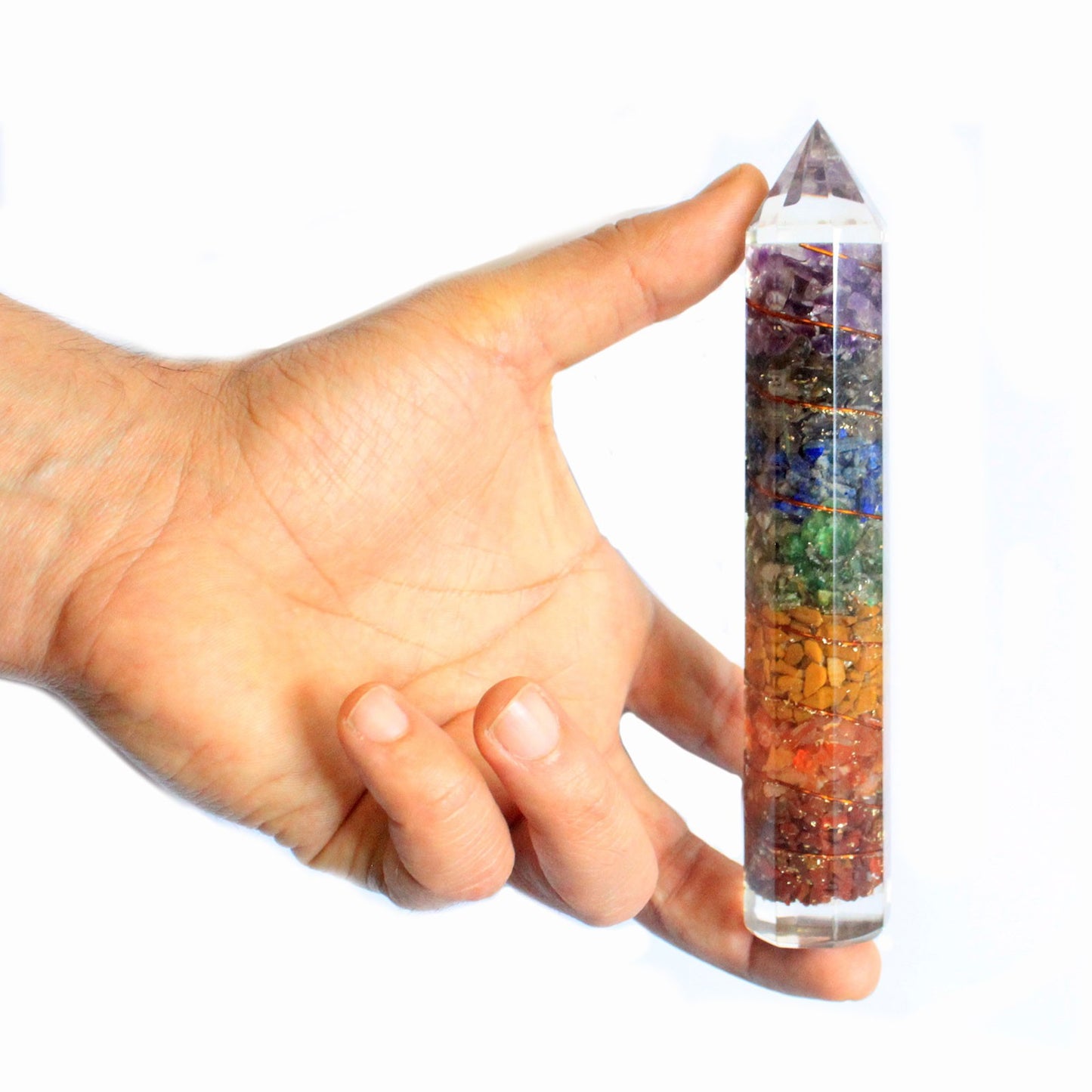 Orgonite Power Wand 15cm Copper & Gemchips