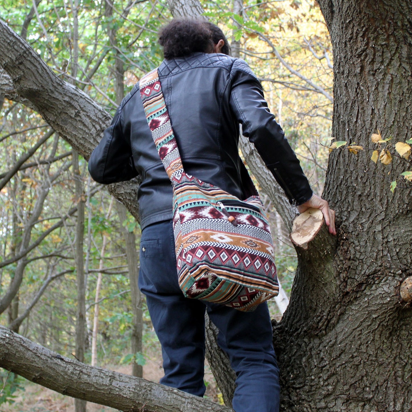 Jacquard Bag - Chocolate Student Back