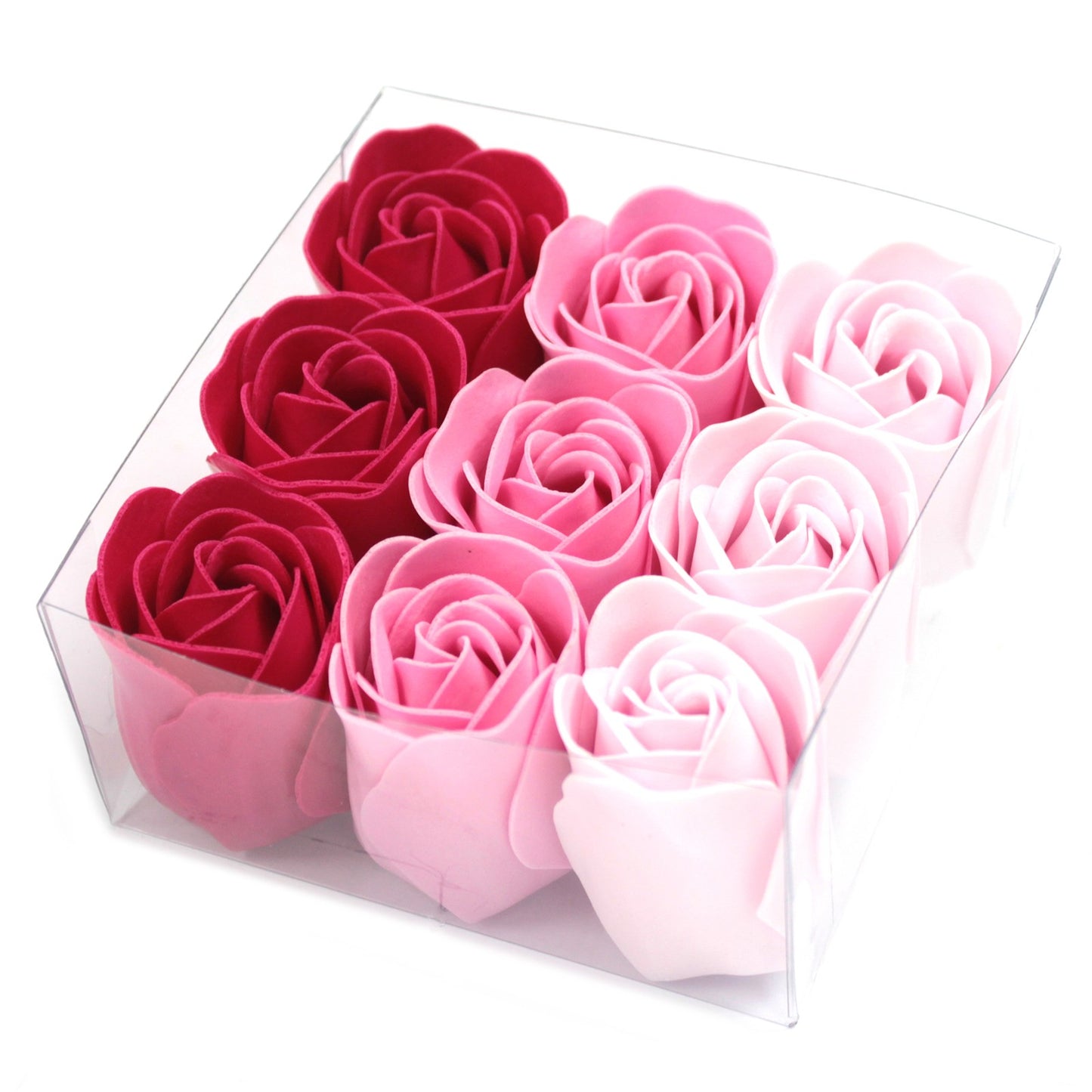 Set of 9 Soap Flowers - Pink  Roses