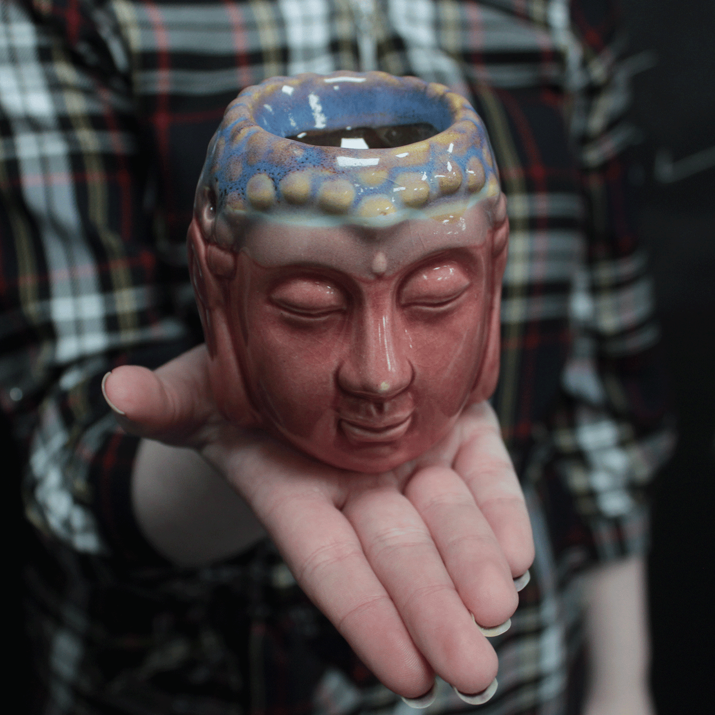 Buddha Oil Burner - Rose & Teal