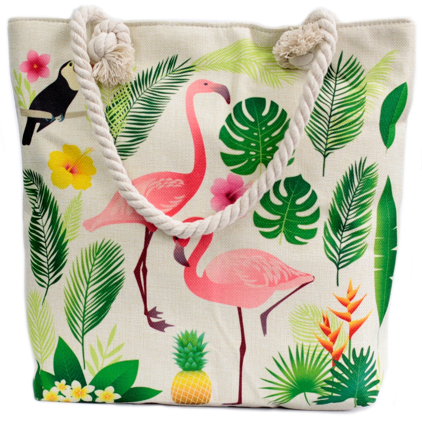 Rope Handle Bag - Flamingo & More