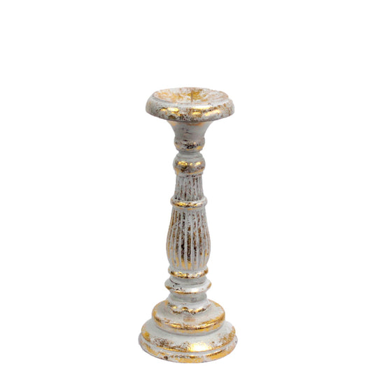 Small Candle Stand - White Gold