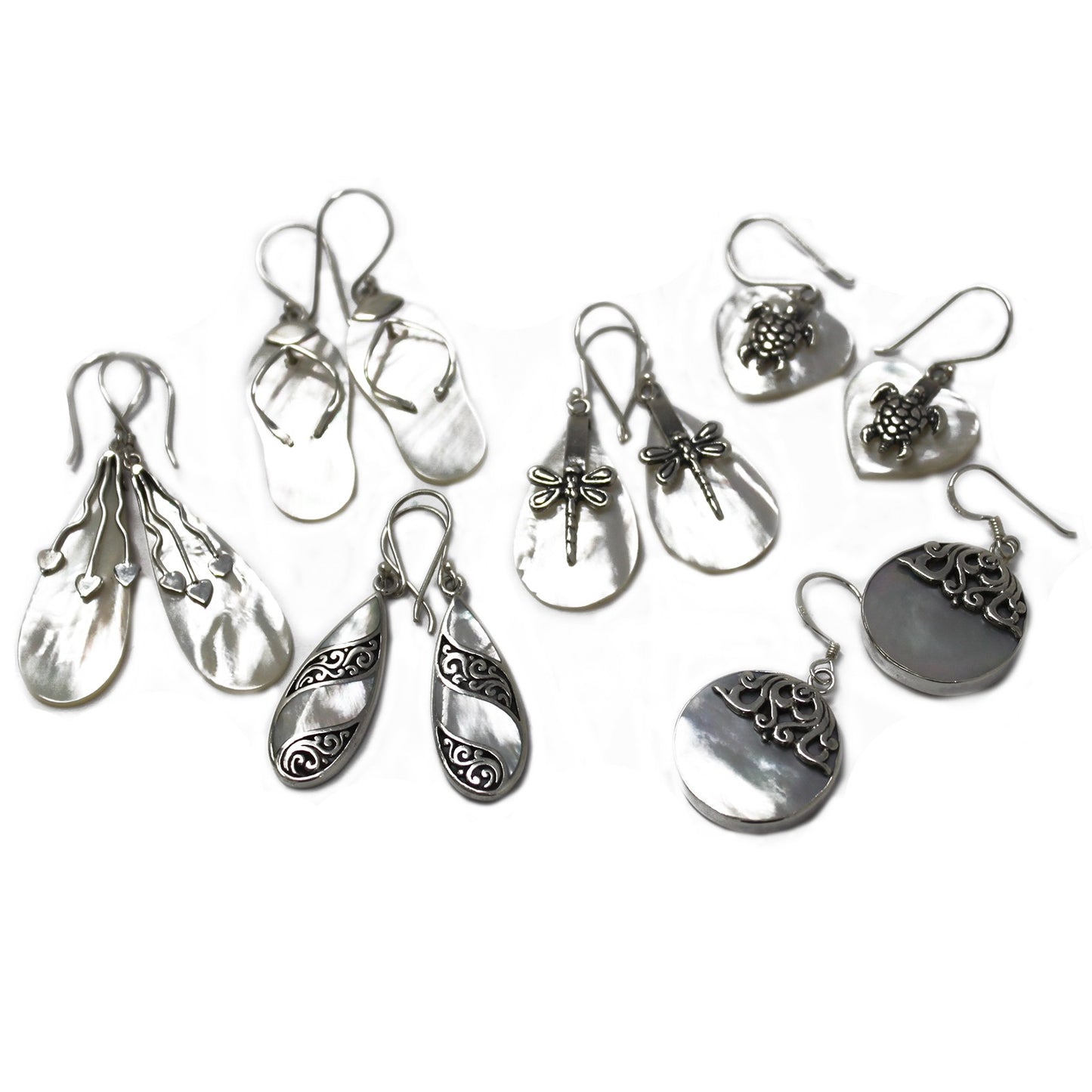 Shell & Silver Earrings - Flip-flops- MOP