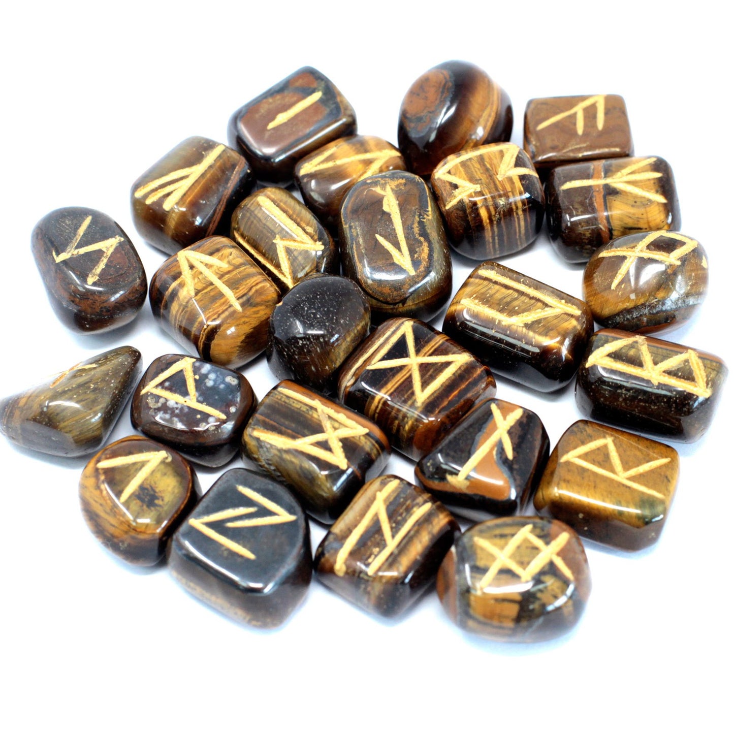 Runes Stone Set in Pouch - Tiger Eye