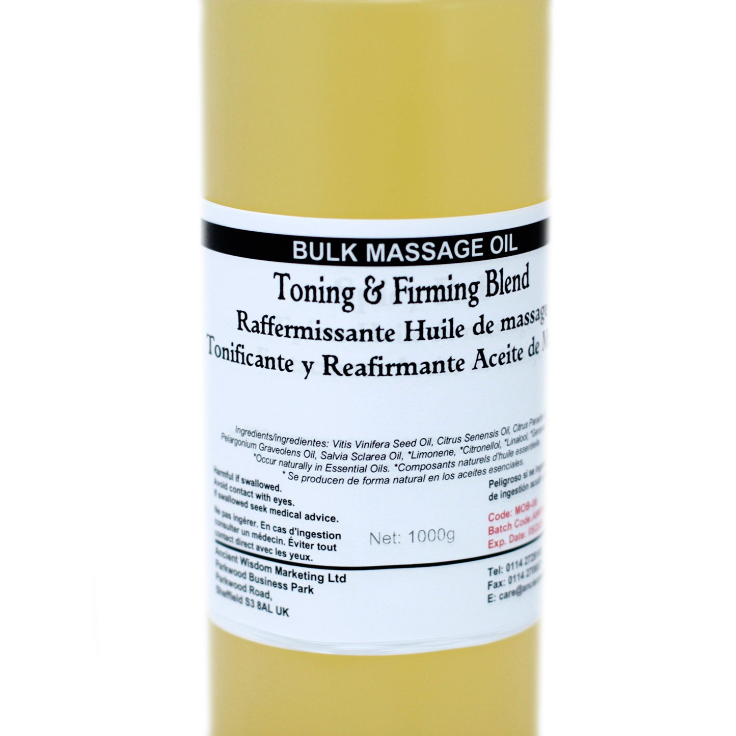 Toning and Firming 1Kg Massage Oil