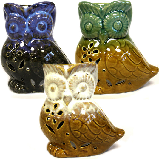 Classic Rustic Oil Burner - Owl Side-on (assorted)