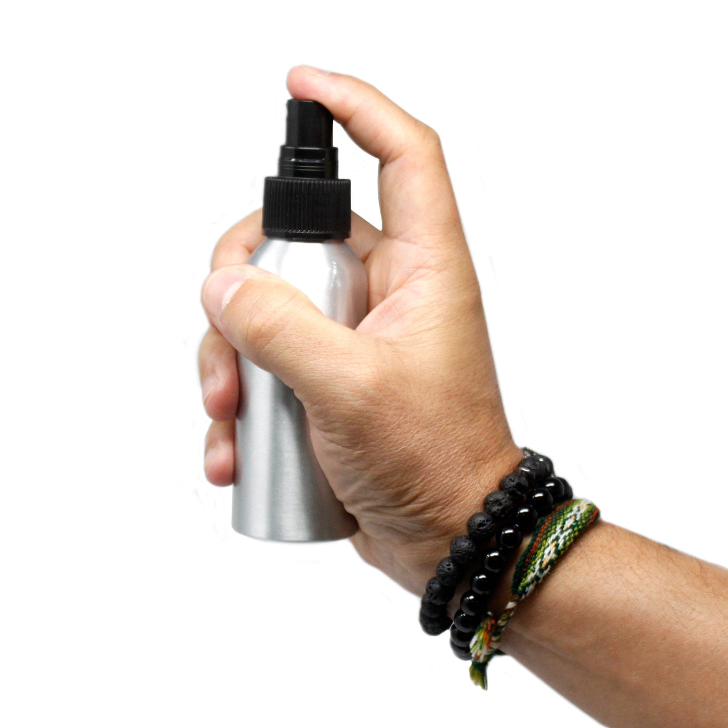 100ml Aluminium Bottle with Black Spray Top