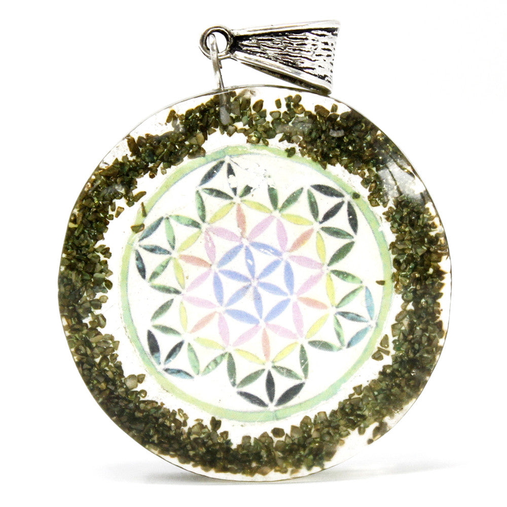 Orgonite Power Pendant - Greenstone Mandala