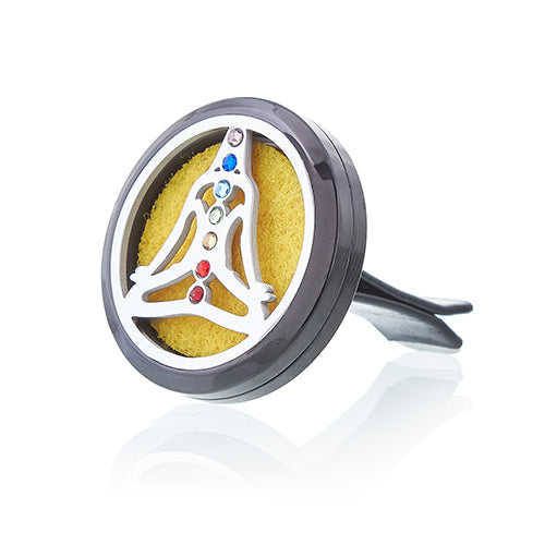 Car Diffuser Kit - Pewter Yoga Chakra - 30mm