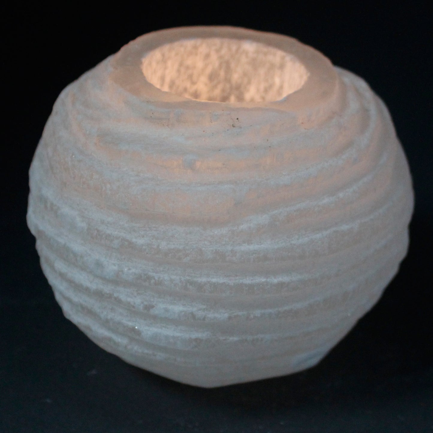 Selenite Snowball Candle Holder - 8 cm