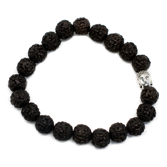 Rudraksha Buddah Bangle Mala - Dark