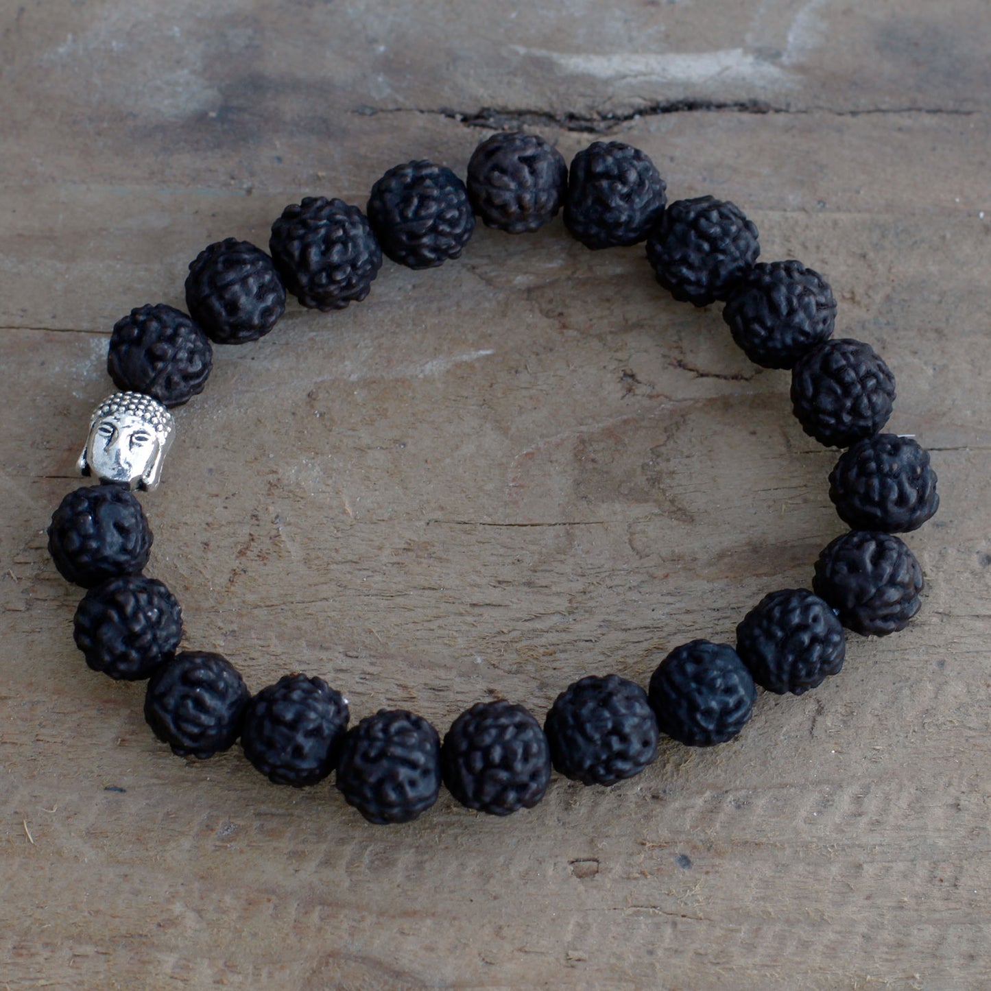 Rudraksha Buddah Bangle Mala - Dark