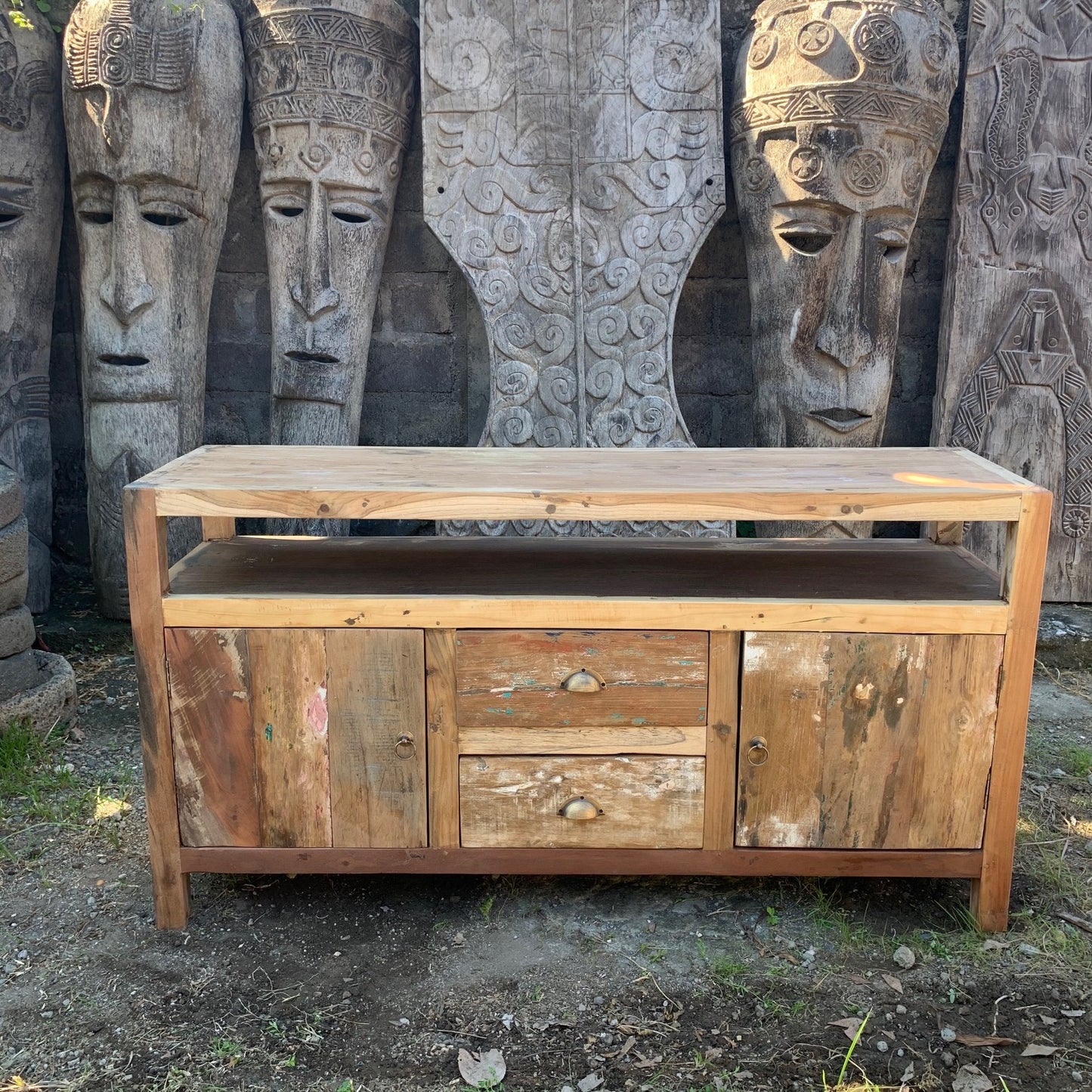 Large TV Stand - Recycled Wood