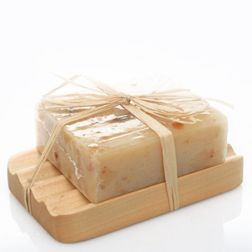 Hemu Wood Soap Dish - Corrugated