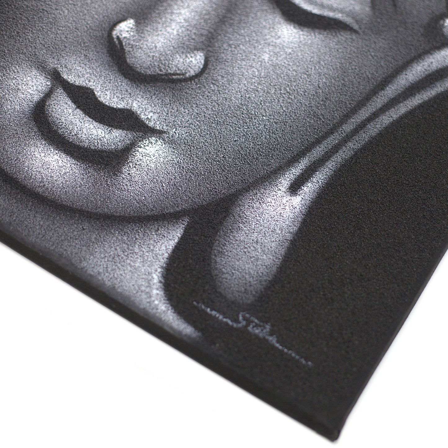 Buddha Painting - Grey Sand Finish