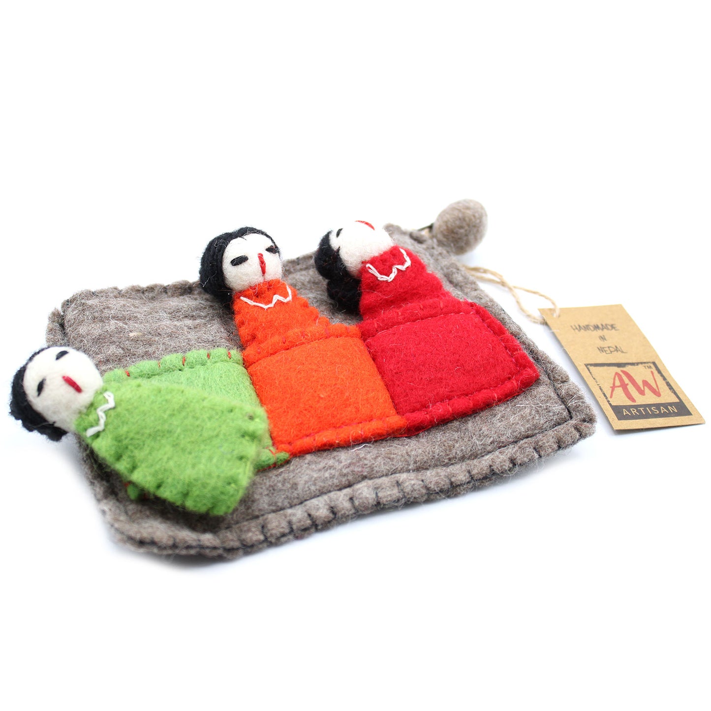 Pouch with Finger Puppets - Friends