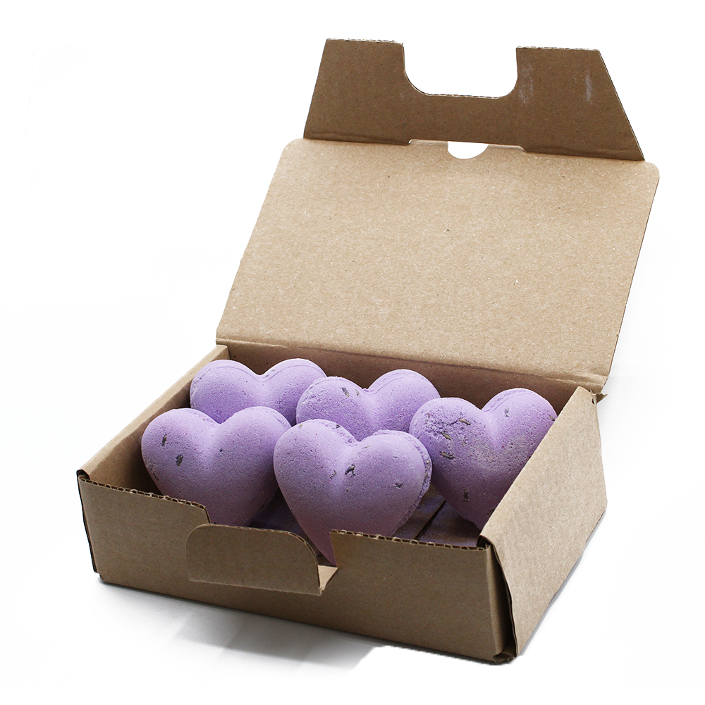 Love Heart Bath Bomb 70g - French Lavender