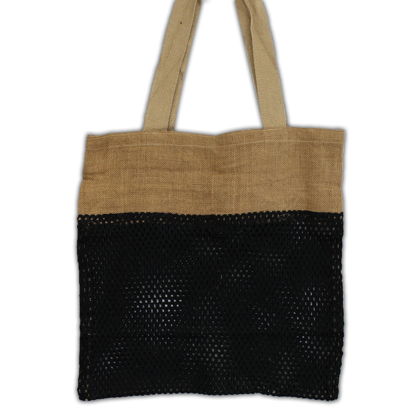 Pure Soft Jute and Cotton Mesh Bag - Black