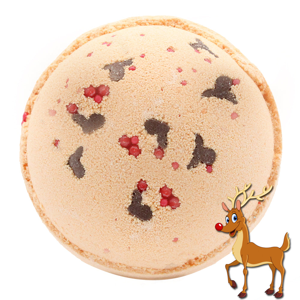 Reindeer and Red Nose Bath Bomb - Toffee & Caramel