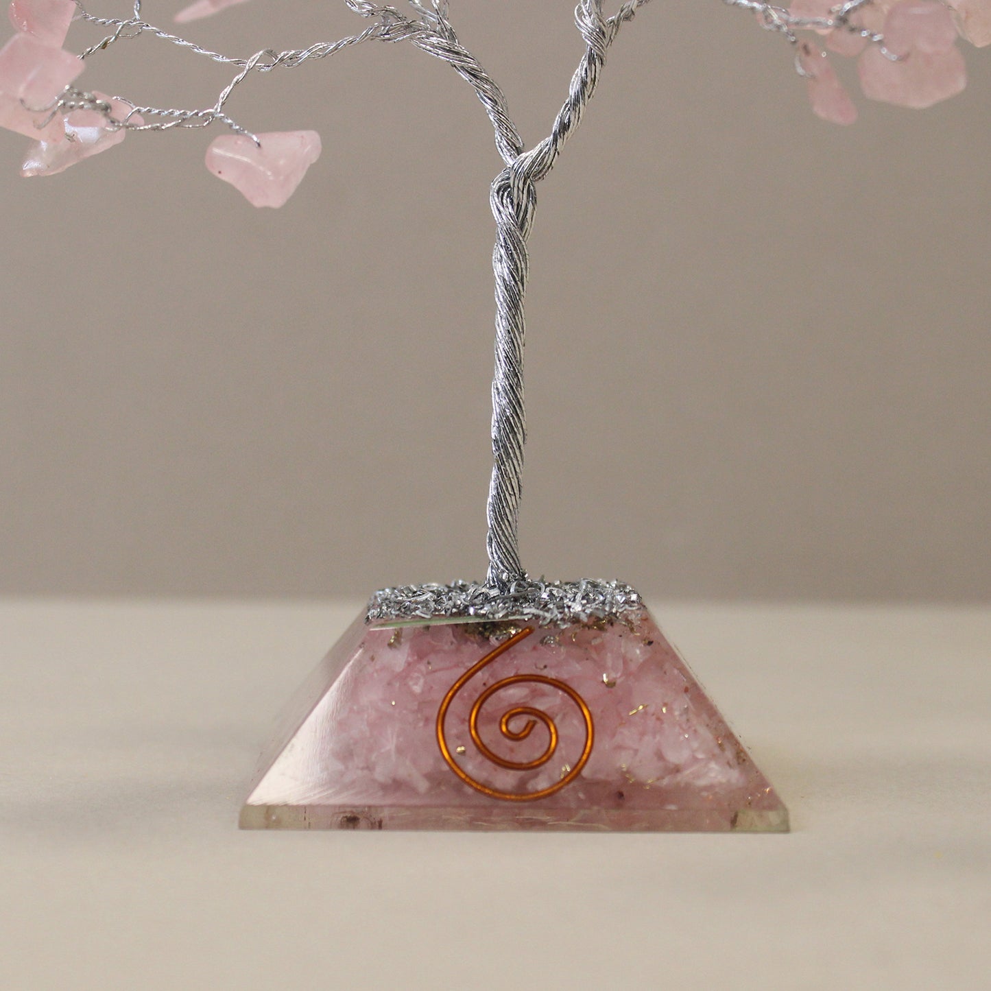 Gemstone Tree with Organite Base - 80 Stone - Rose Quartz