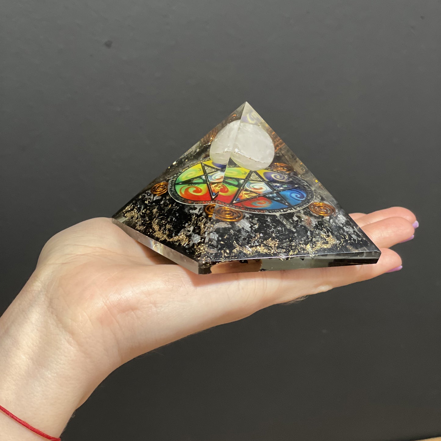 Orgonite Pyramid - Midnight Pentagon - 70mm