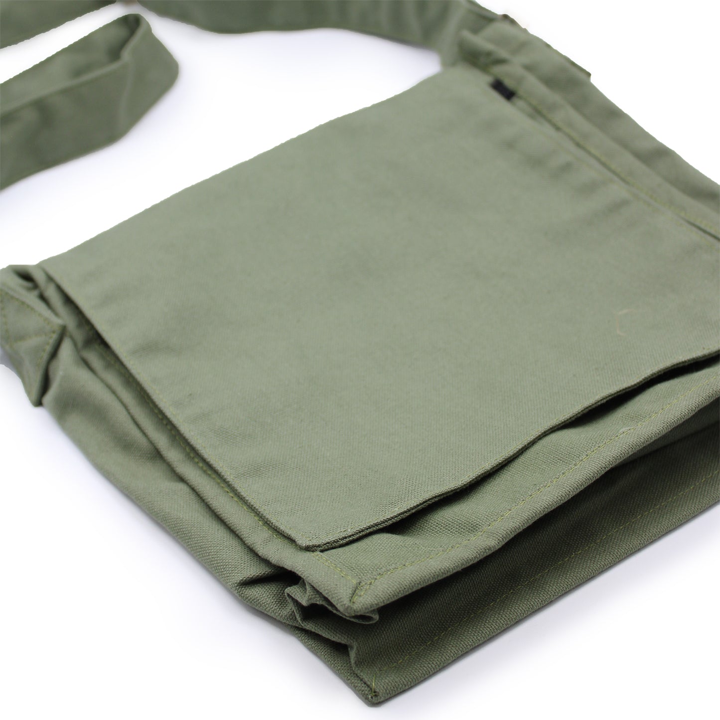 Cotton Canvas Messenger Bag - Green