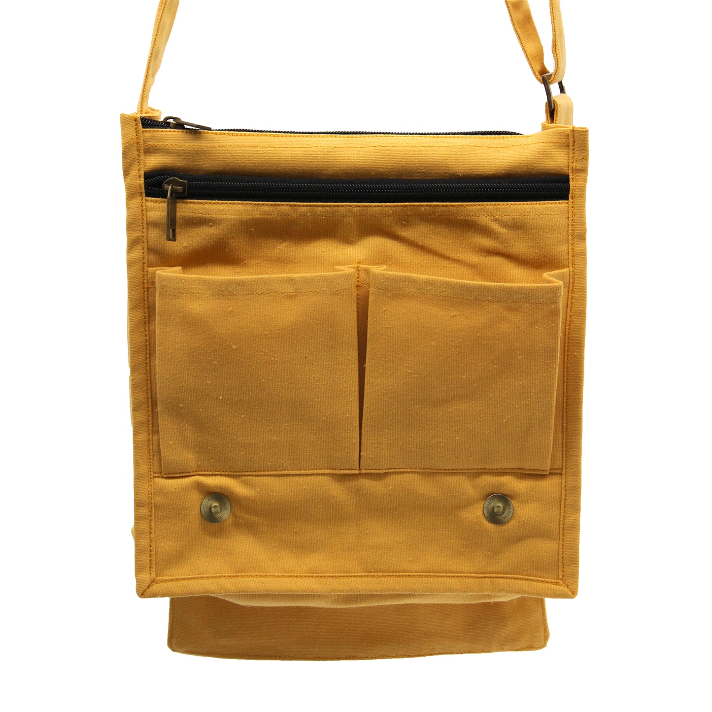 Cotton Canvas Messenger Bag - Yellow