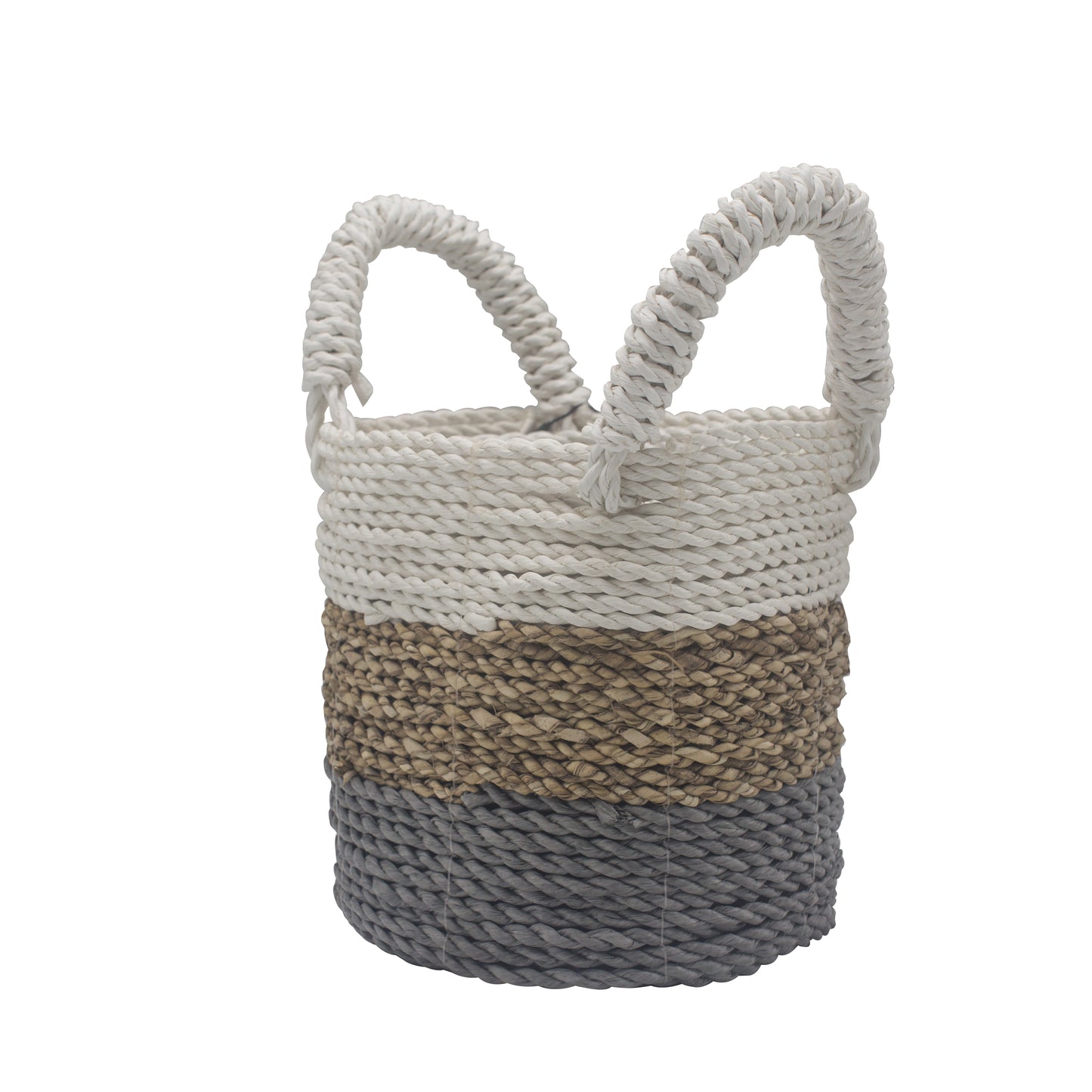 Seagrass Basket Set - Grey / Natural / White