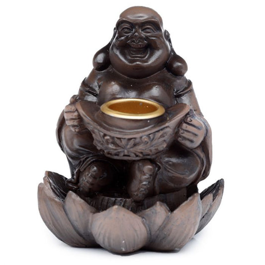 Wood Effect Lucky Buddha Backflow Incense Burner