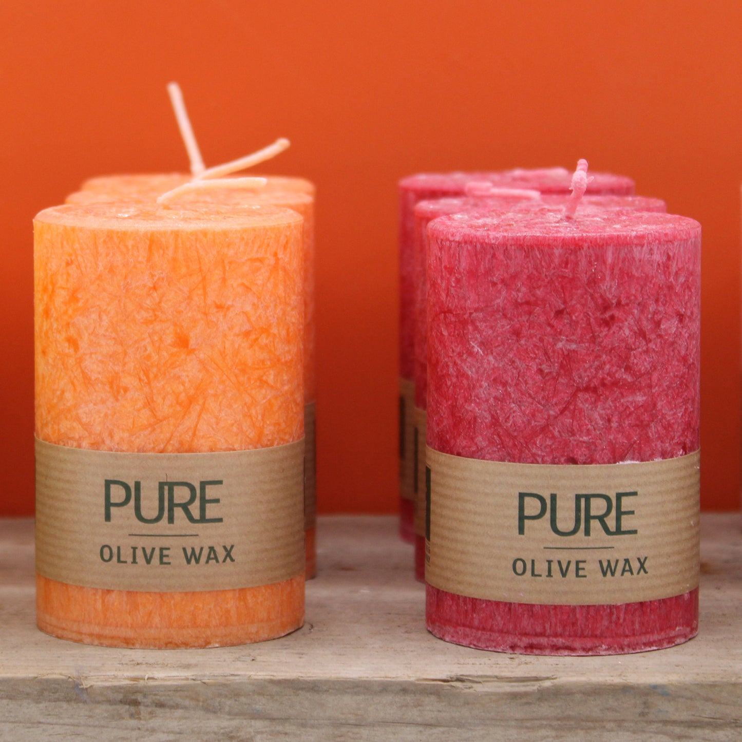 Pure Olive Wax Candle 90x60 - Red