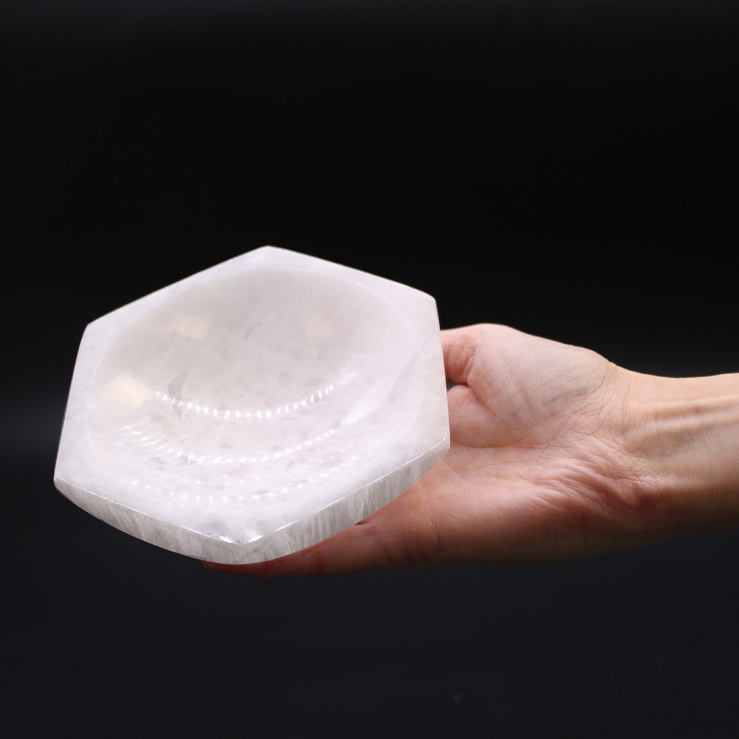 Selenite Hex Bowl - 15cm