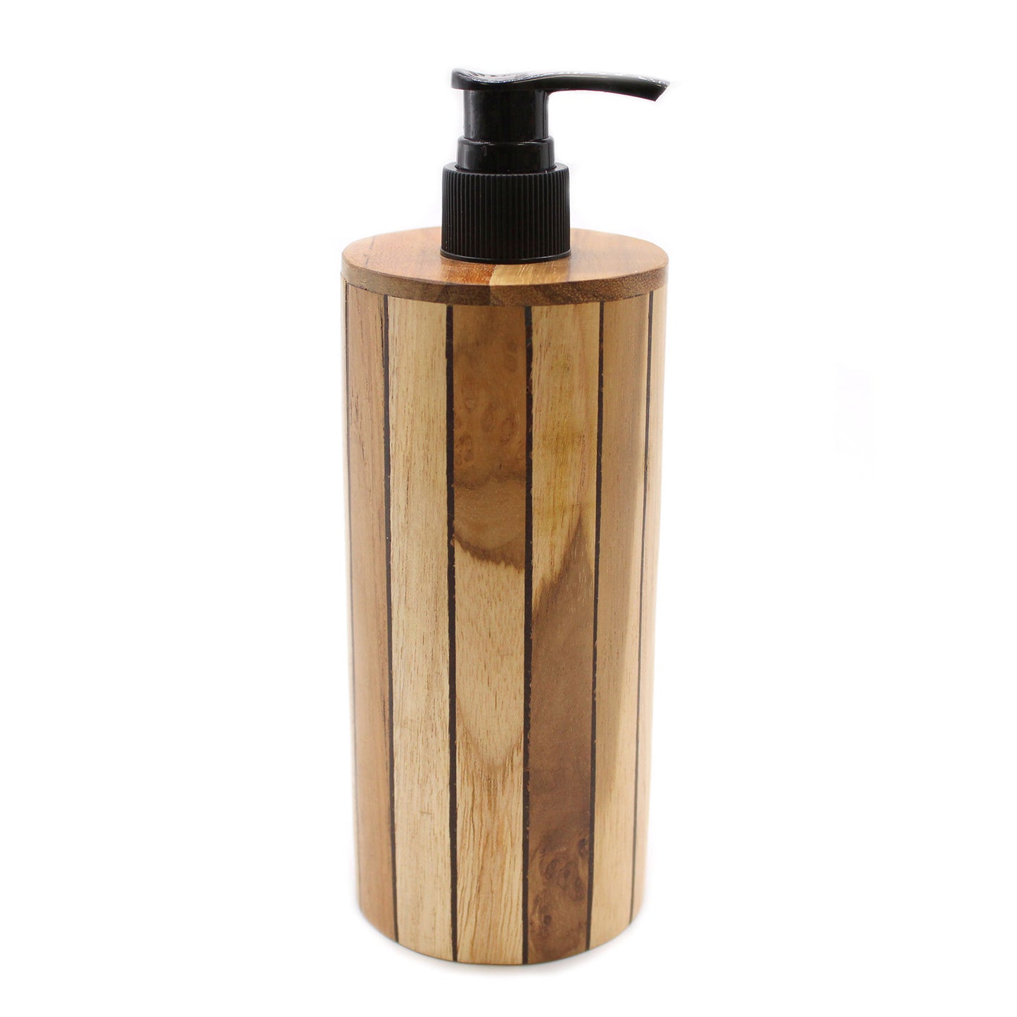 Natural Teakwood Soap Dispenser - Round