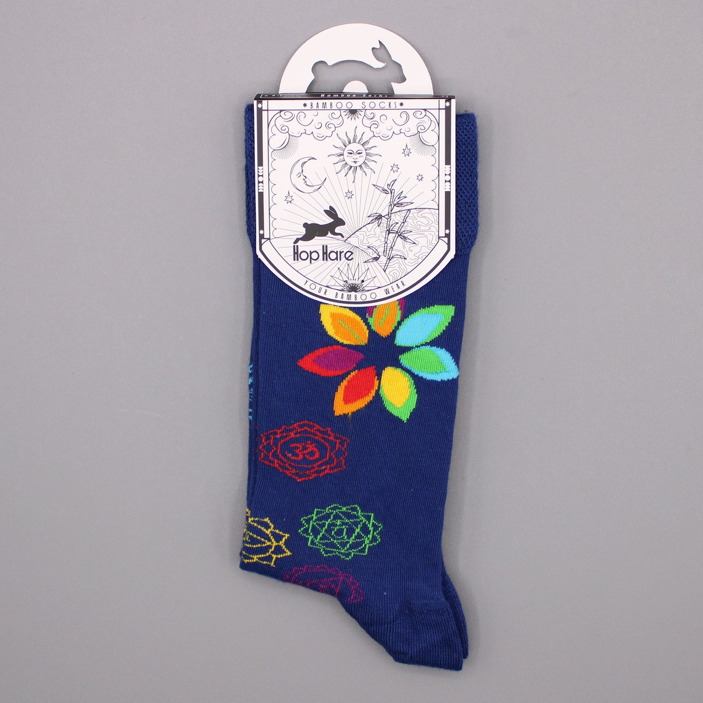 Hop Hare Bamboo Socks S/M - Rainbow Chakra