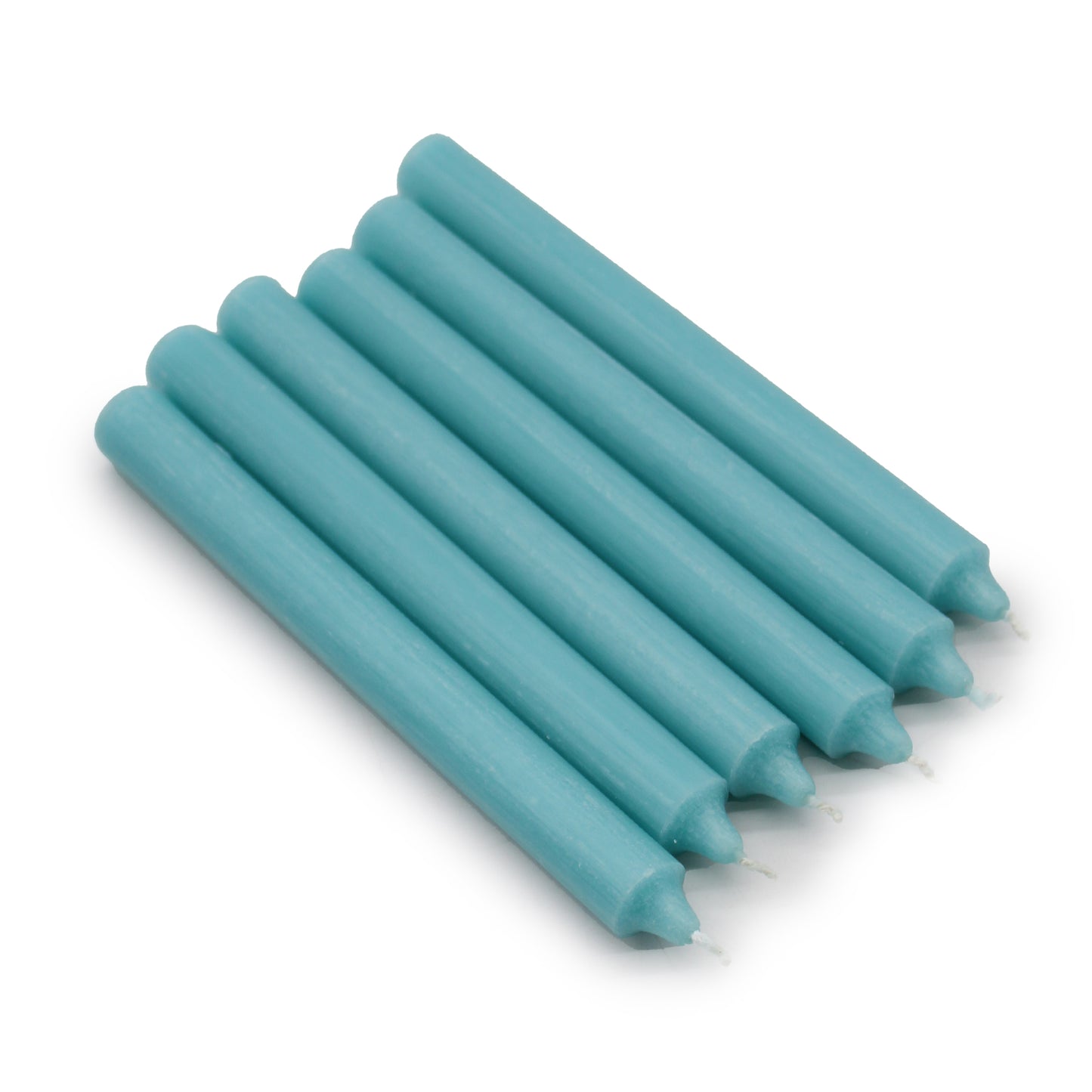 Solid Colour Dinner Candles - Rustic Aqua - Pack of 5