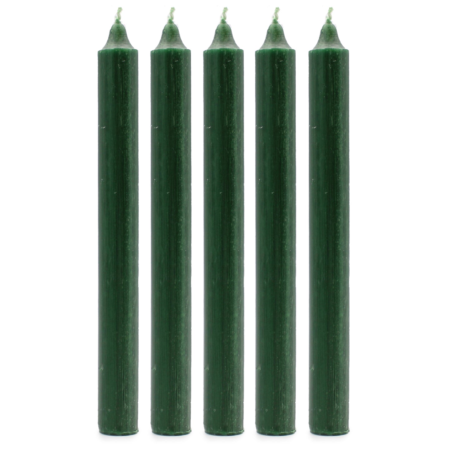 Solid Colour Dinner Candles - Rustic Holly Green - Pack of 5