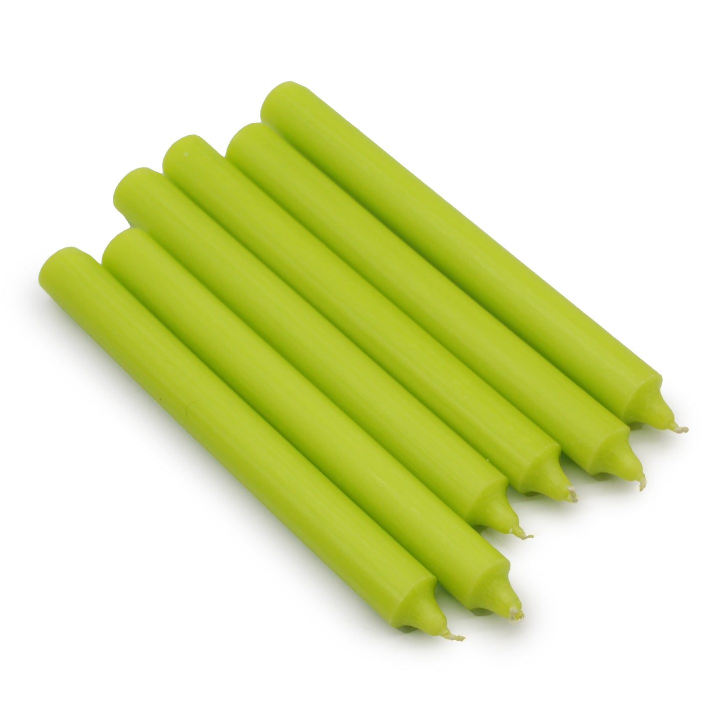 Solid Colour Dinner Candles - Rustic Lime Green - Pack of 5