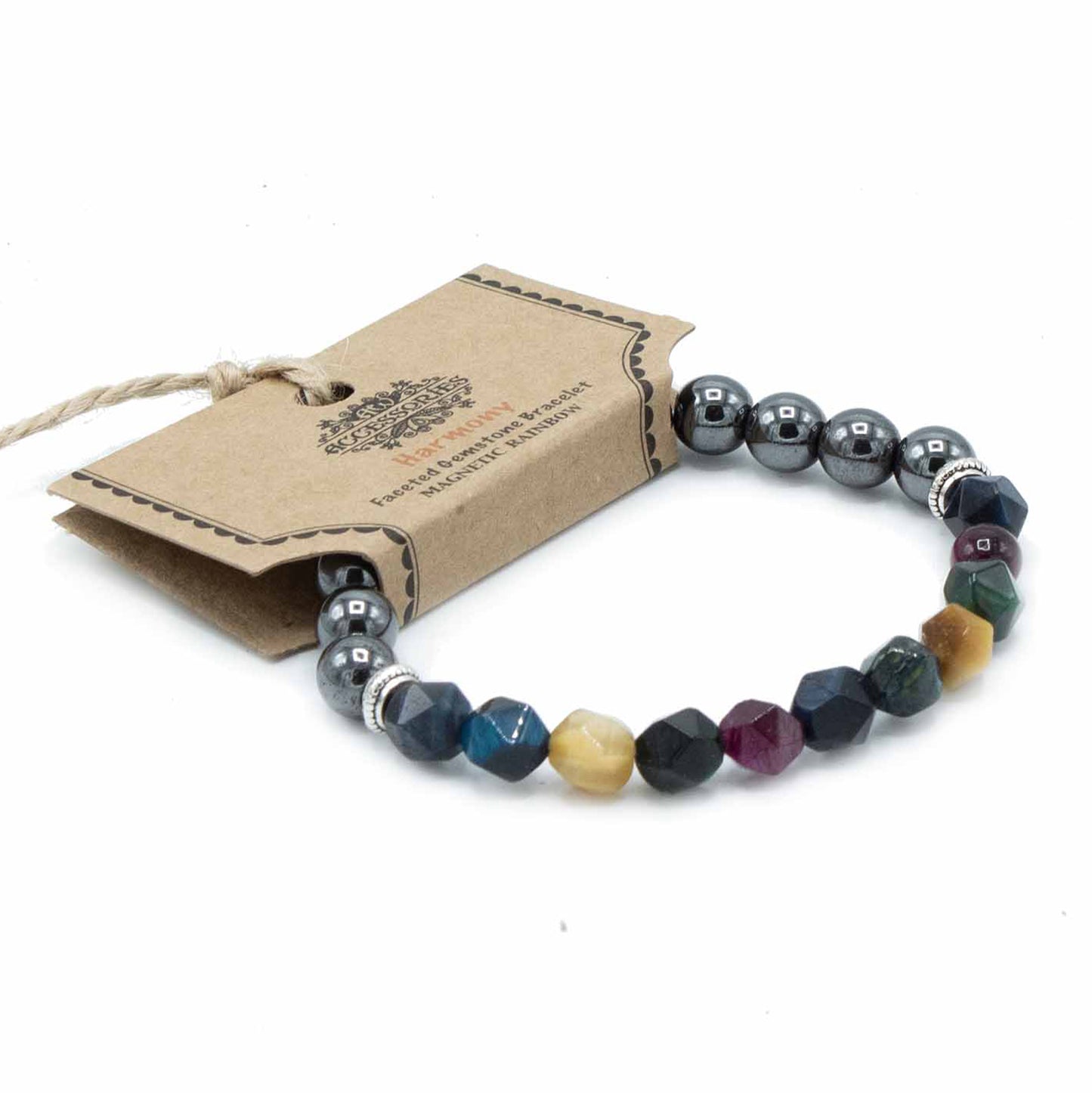 Faceted Gemstone Bracelet - Magnetic Rainbow