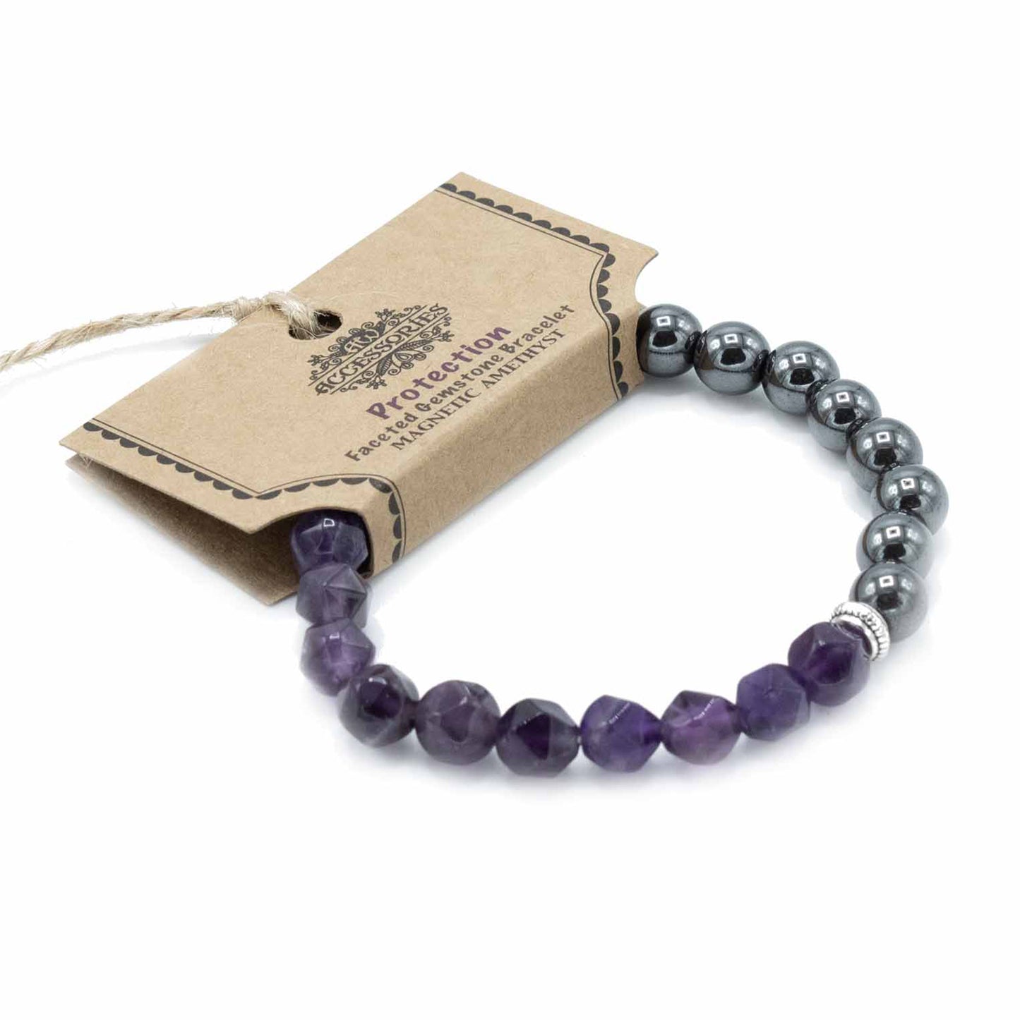 Faceted Gemstone Bracelet - Magnetic Amethyst