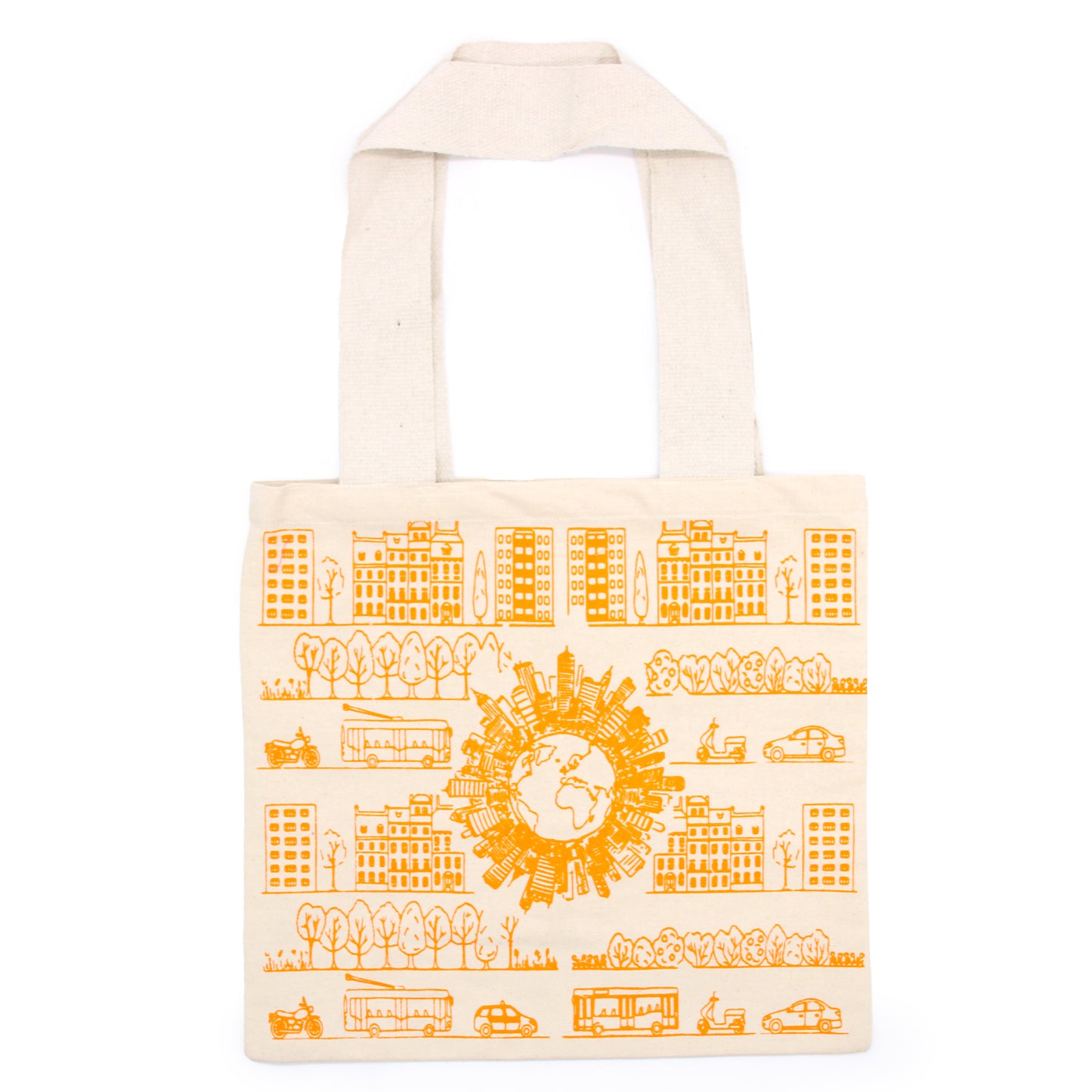 Big Cotton Shopping Bag - 38x42cm - City Life - 10oz