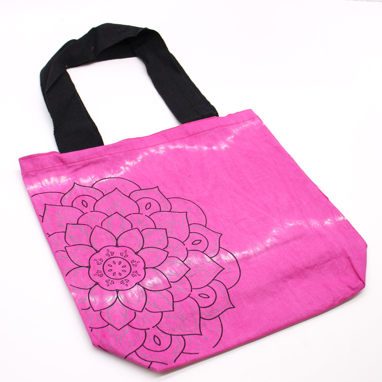 Tye-Dye Cotton Bag (6oz) - 38x42x12cm -  Mandela - Magento - Black Handle