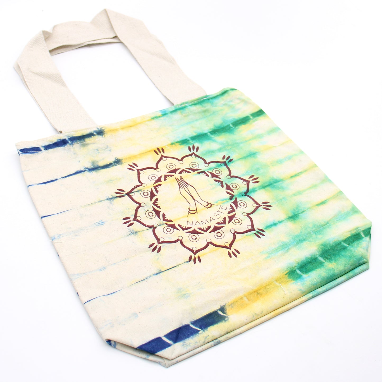 Tye-Dye Cotton Bag (6oz) - 38x42x12cm -  Namaste Hands - Multi - Natural Handle