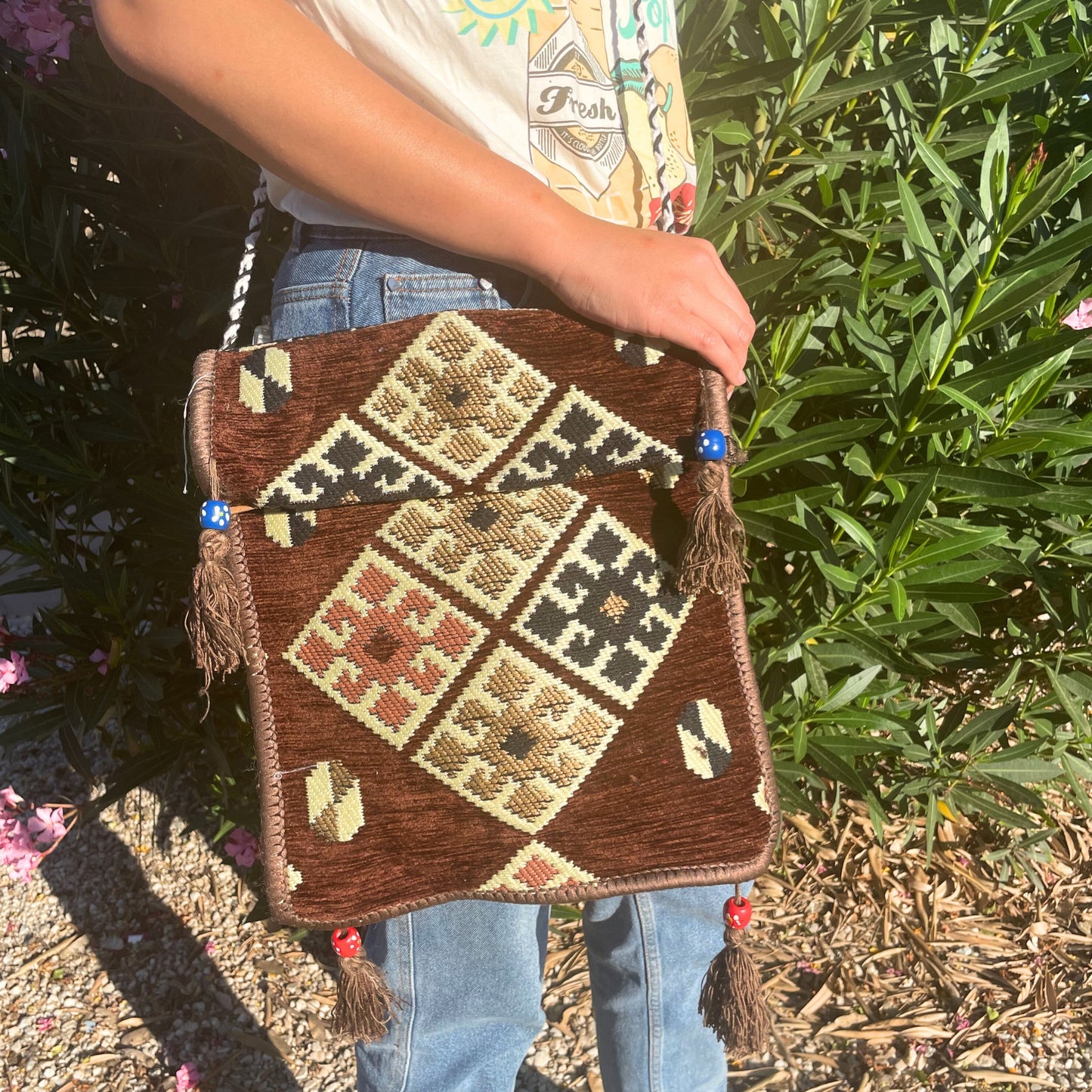 Chocolate Kilim Messenger Festival Bag