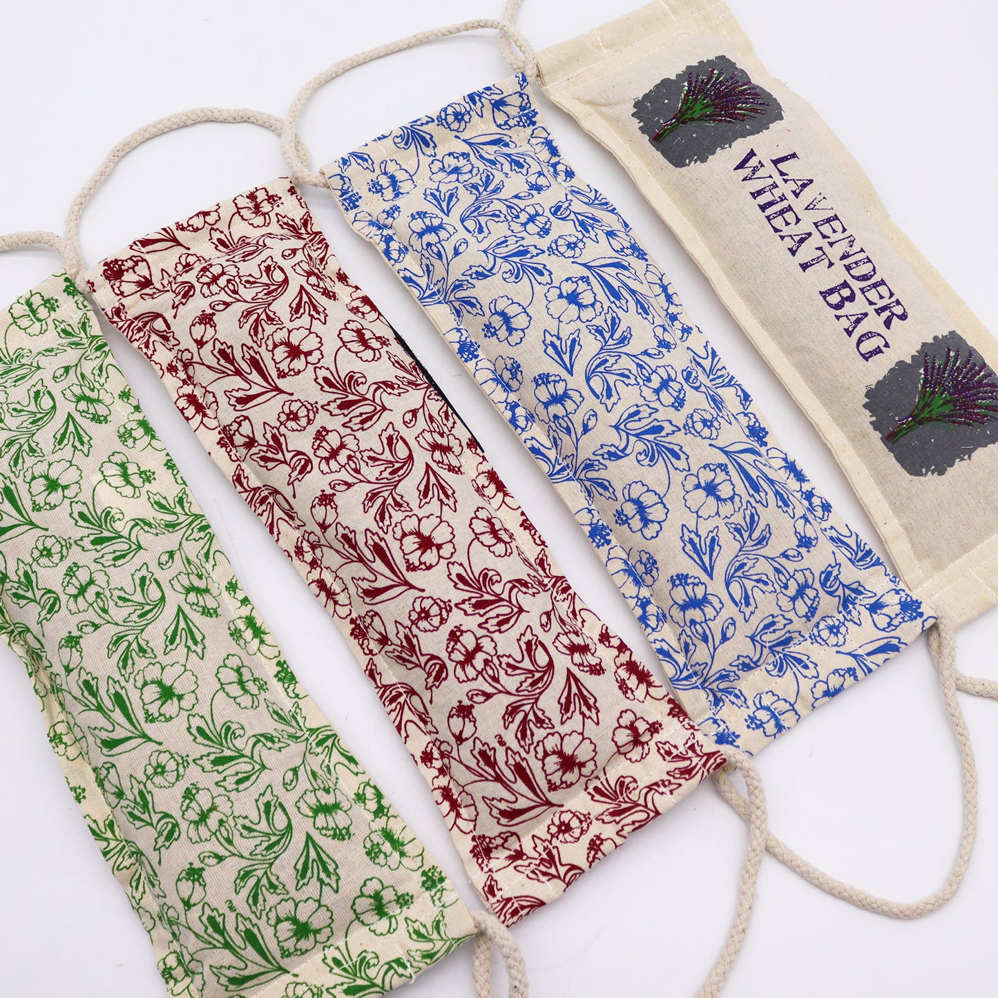 Natural Cotton Wheat Bags - Blue