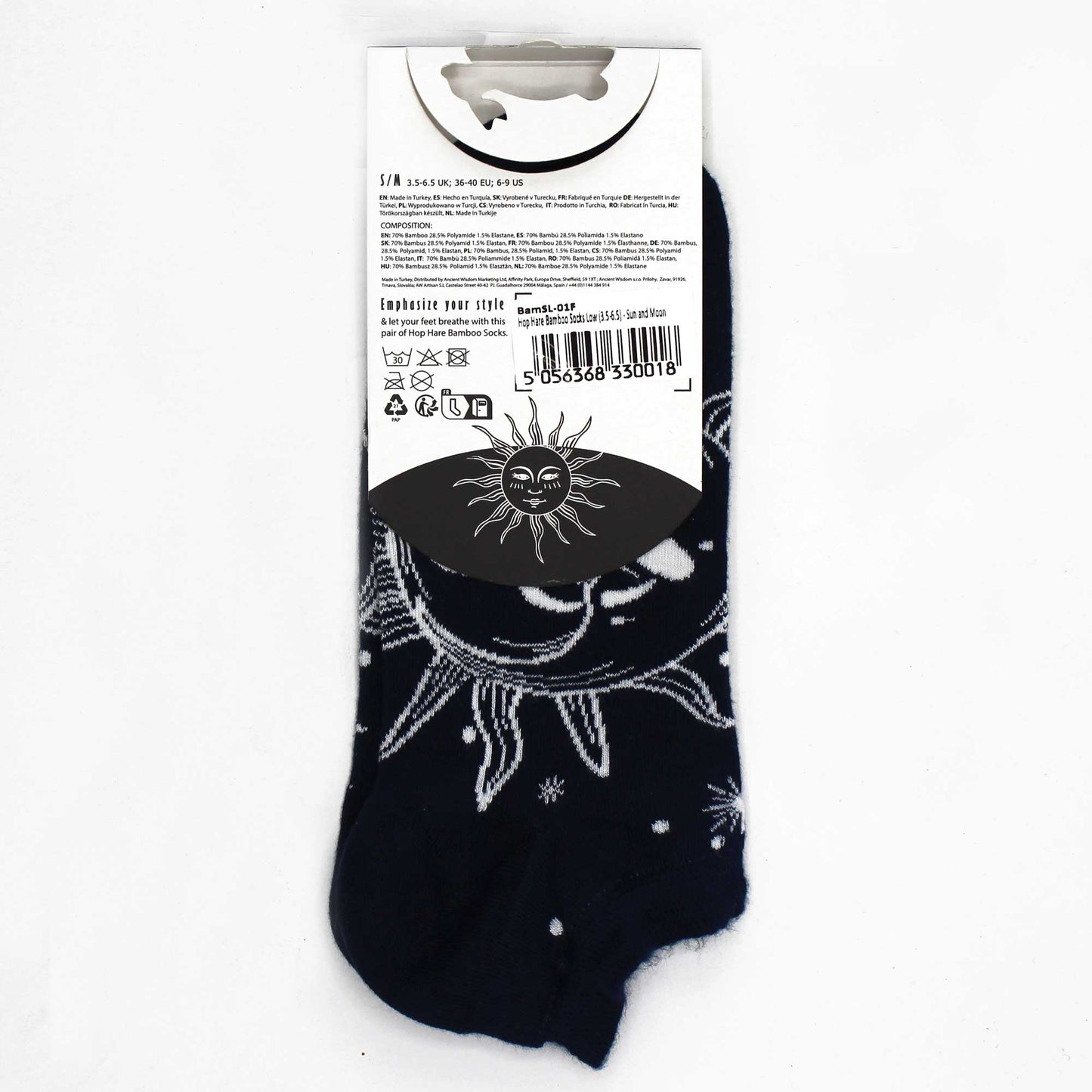 S/M Hop Hare Bamboo Socks Low (3.5-6.5) - Sun and Moon