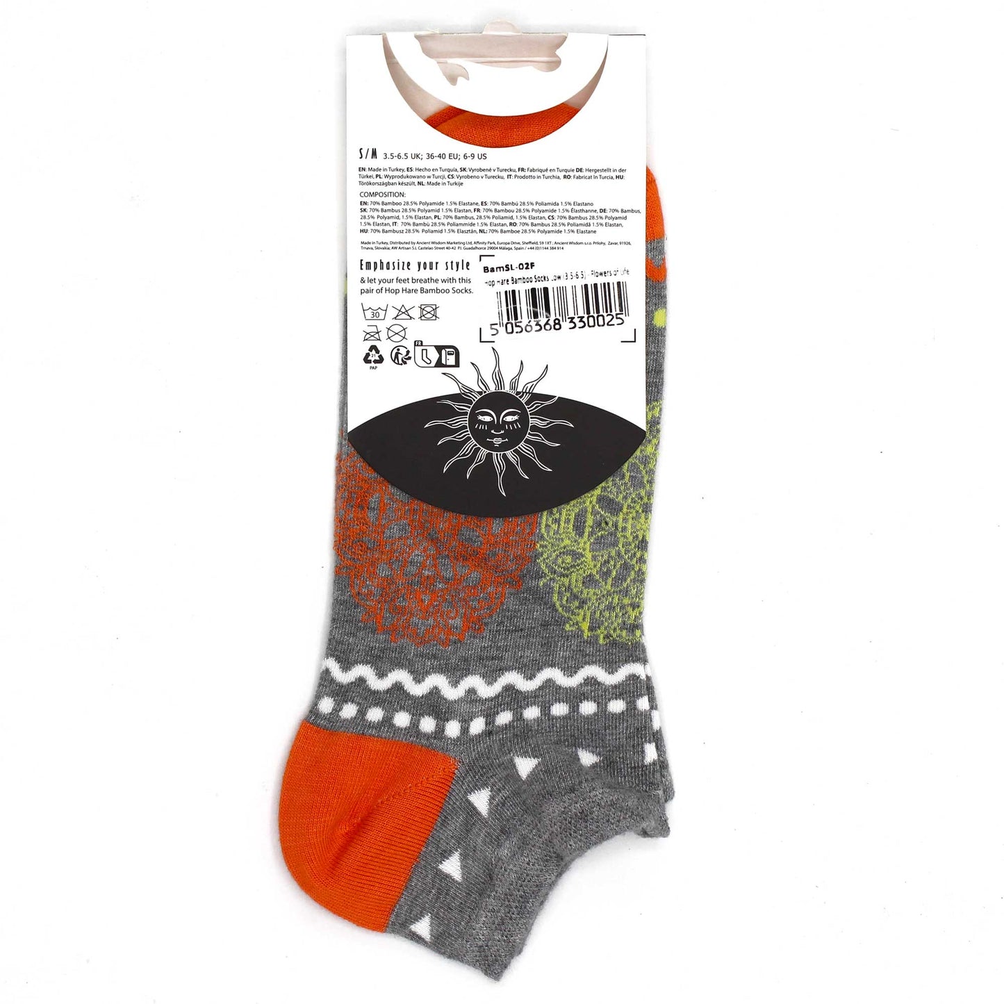 S/M Hop Hare Bamboo Socks Low (3.5-6.5) - Flowers of Life