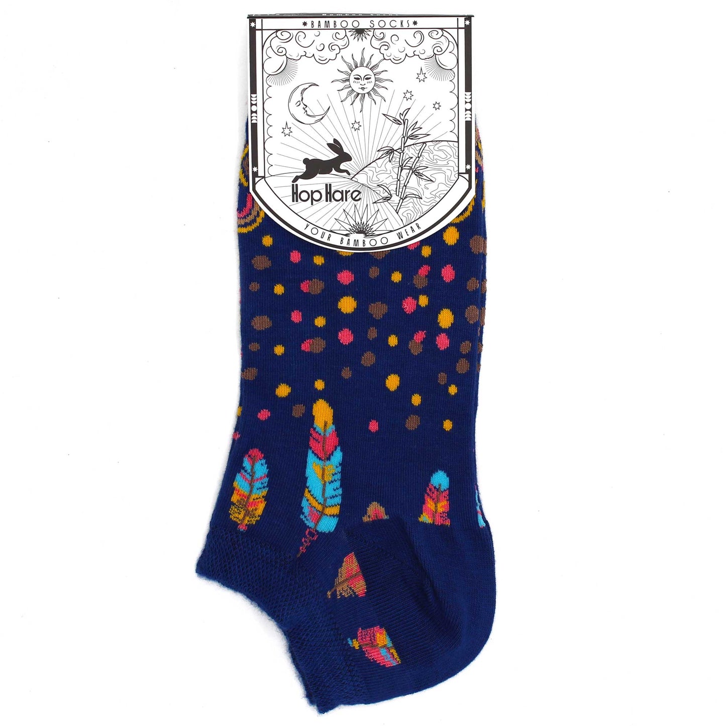 M/L Hop Hare Bamboo Socks Low (7.5-11.5) - Indian Feathers