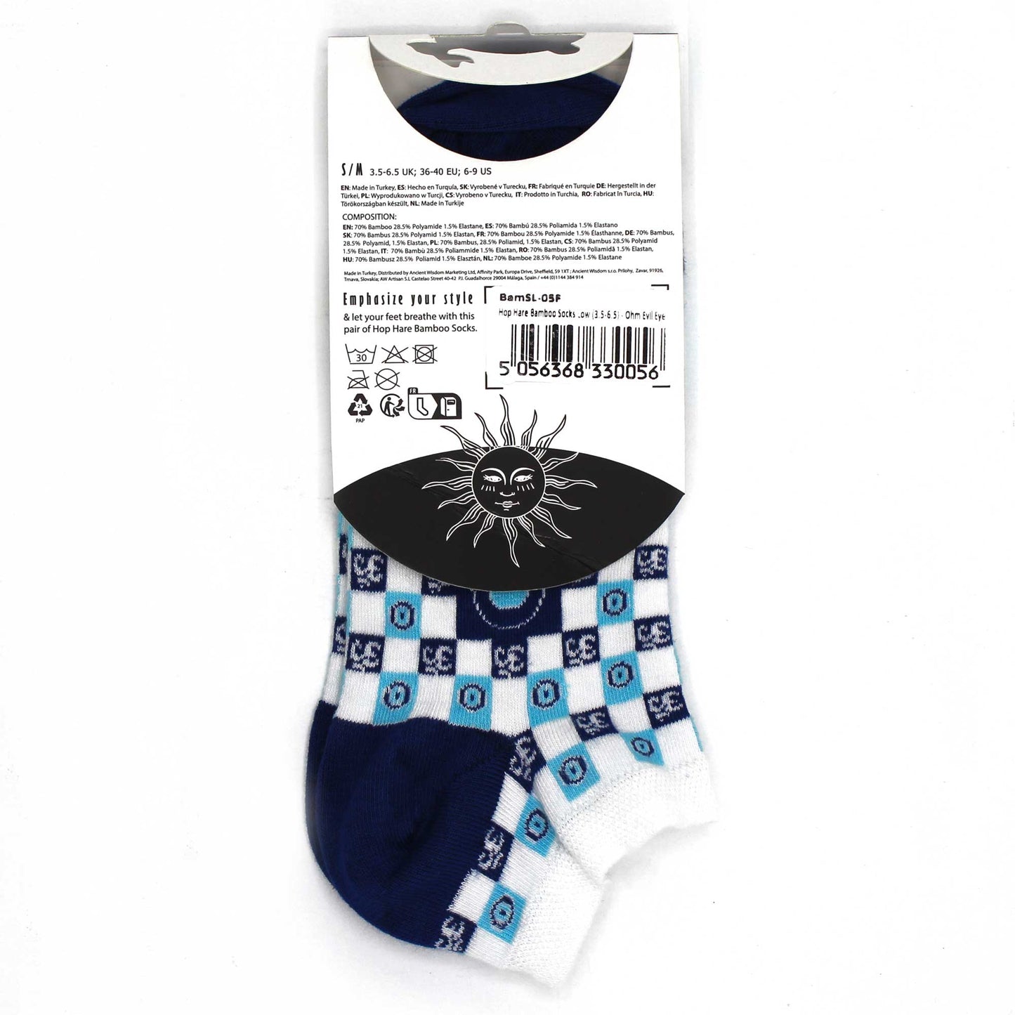 S/M Hop Hare Bamboo Socks Low (3.5-6.5) - Ohm Evil Eye